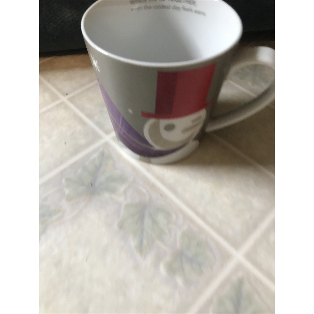 Starbucks Christmas Coffee‎ Mug Cup 2011 Snowman Purple Silver 16oz Holiday Snow